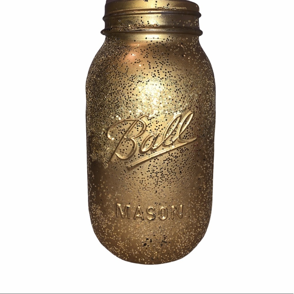 Ball Glitter Gold Mason Jar